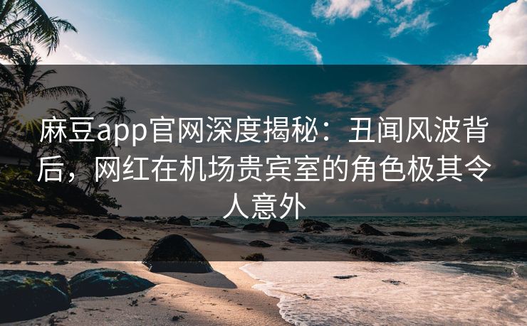 麻豆app官网深度揭秘:丑闻风波背后,网红在机场贵宾室的角色极其令人意外
